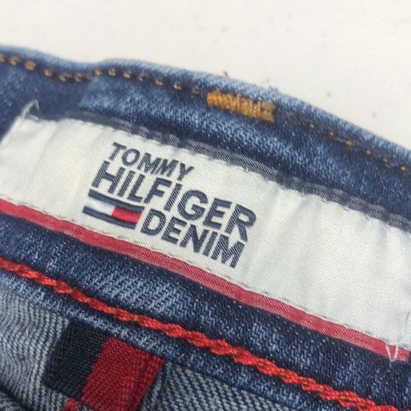VINTAGE MENS TOMMY HILFIGER SLIM STRAIGHT JEANS 33x32 🇺🇸 - Picture 2 of 12